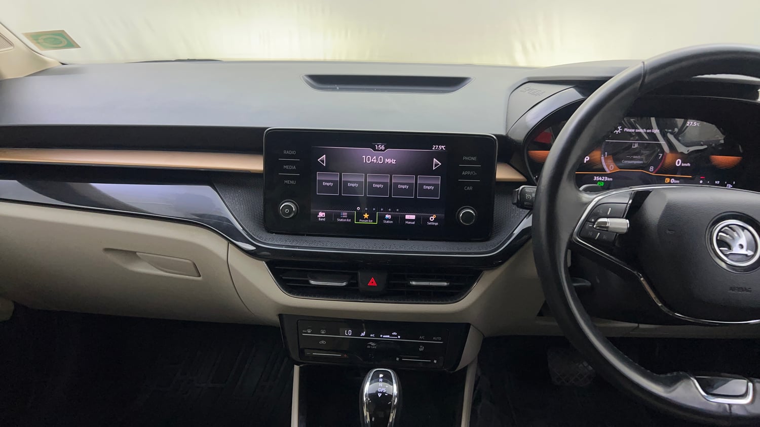 Used 2023 Skoda Slavia Style 1.5L TSI DSG Petrol Automatic interior MUSIC SYSTEM & AC CONTROL VIEW