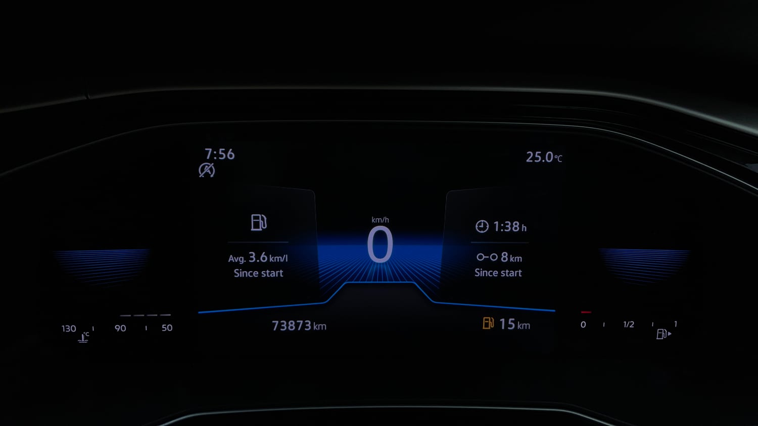 Used 2022 Volkswagen Virtus Topline 1.0 TSI MT Petrol Manual interior CLUSTERMETER VIEW