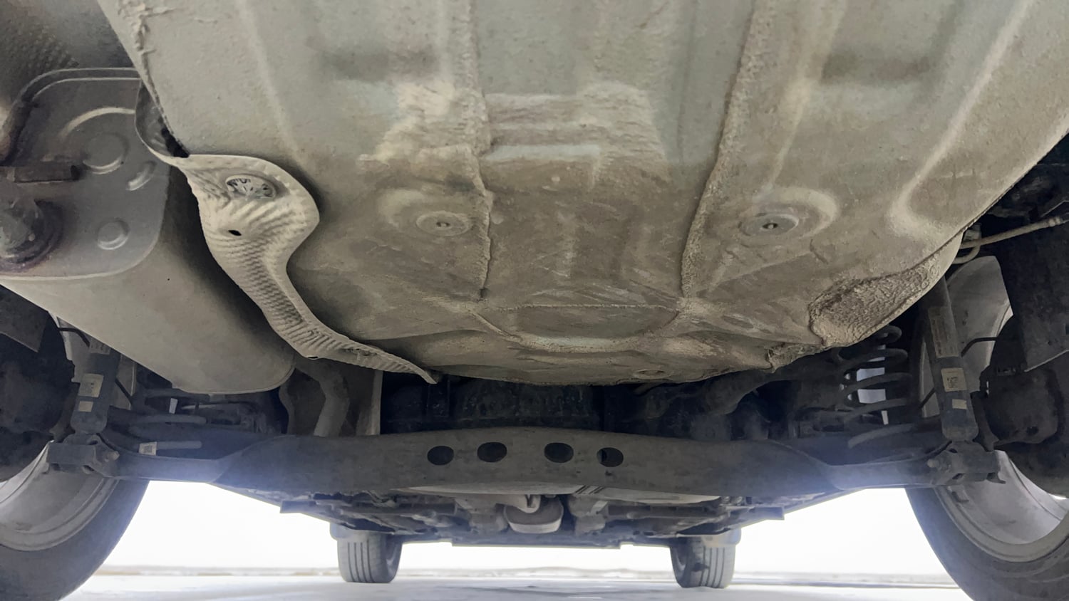 Used 2023 Skoda Slavia Ambition 1.0L TSI MT Petrol Manual extra REAR UNDERBODY VIEW (TAKEN FROM REAR)