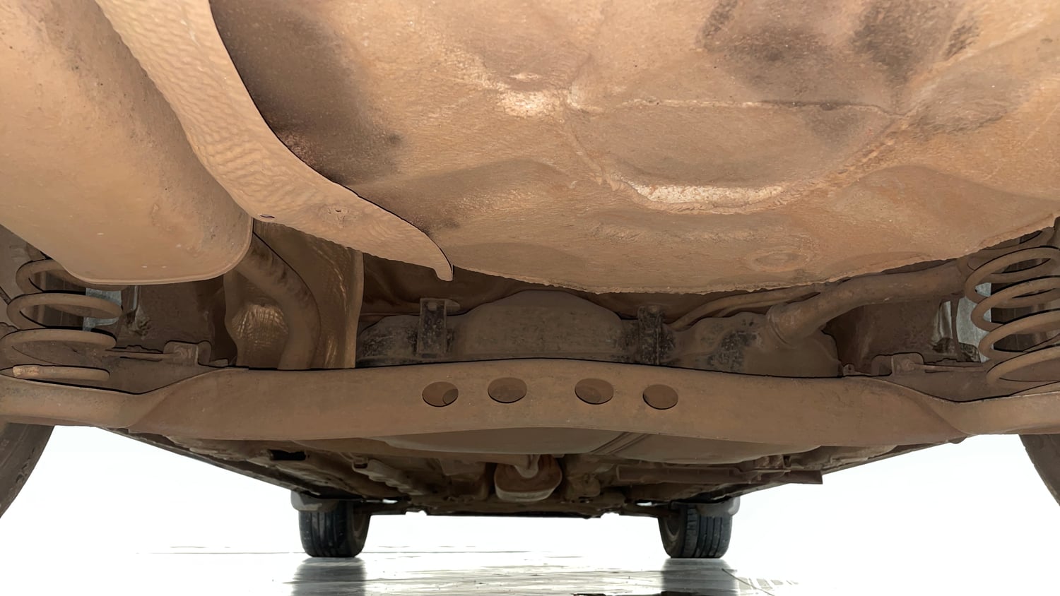 Used 2022 Volkswagen Virtus Topline 1.0 TSI MT Petrol Manual extra REAR UNDERBODY VIEW (TAKEN FROM REAR)