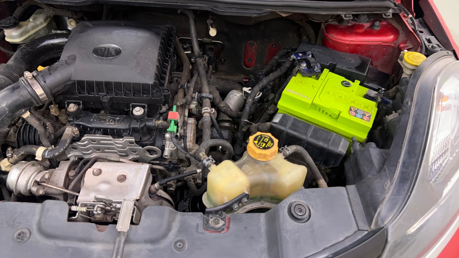 Used 2019 Tata Nexon XZA Plus Petrol Dual Tone Petrol Automatic engine ENGINE LEFT SIDE VIEW