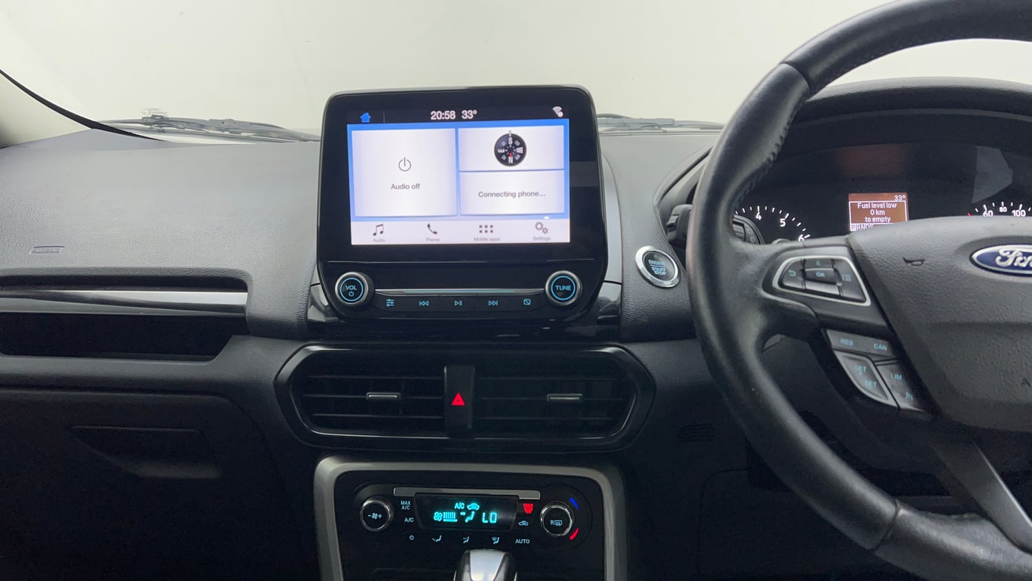 Used 2018 Ford EcoSport Titanium + 1.5L Ti-VCT AT Petrol Automatic interior MUSIC SYSTEM & AC CONTROL VIEW