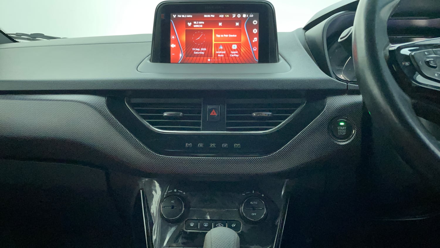 Used 2023 Tata Nexon XZA Plus LUXS Red Dark Edition Petrol Automatic interior MUSIC SYSTEM & AC CONTROL VIEW