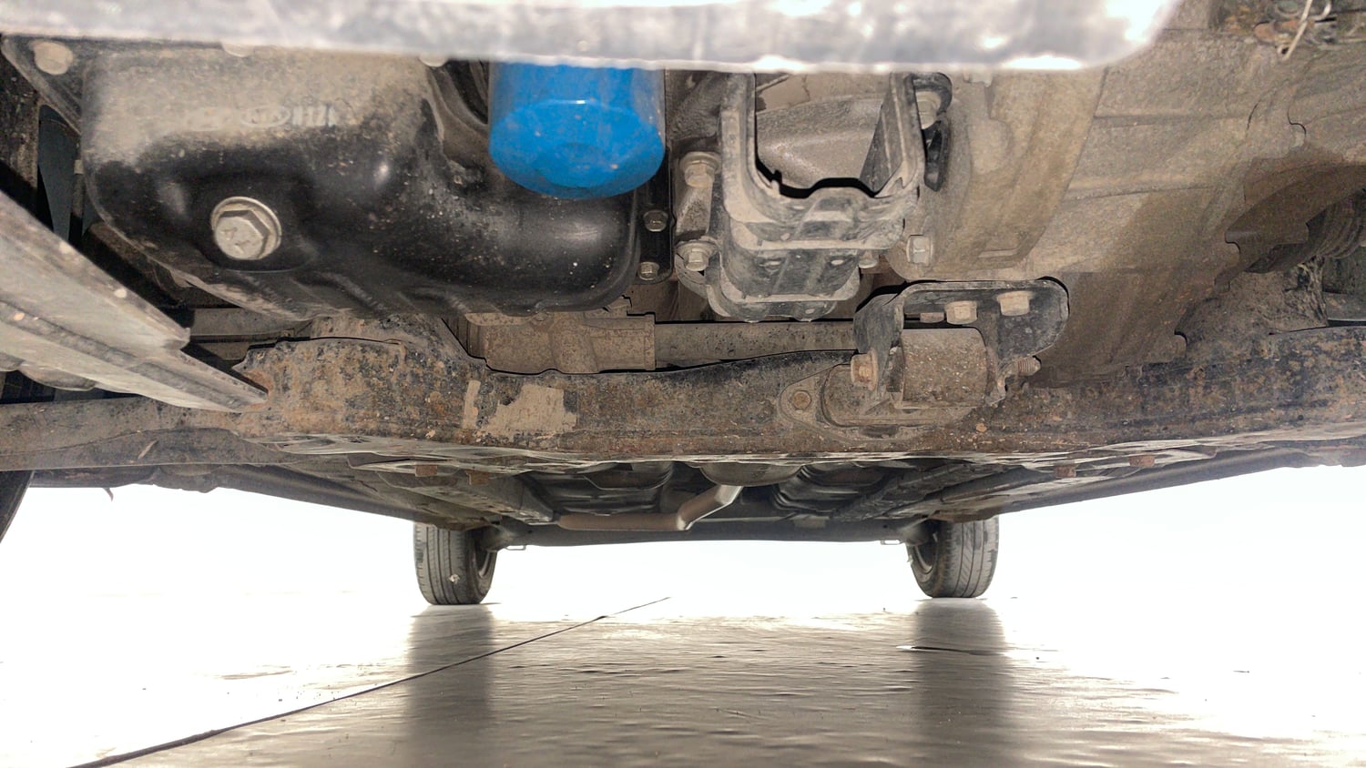 Used 2018 Hyundai Grand i10 Sportz 1.2 Kappa VTVT Petrol Manual extra FRONT LEFT UNDERBODY VIEW