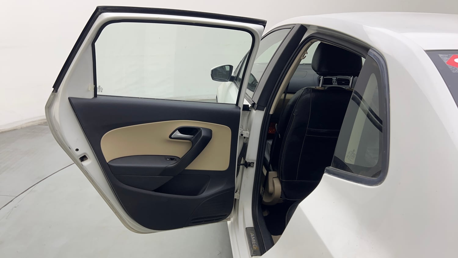 Used 2016 volkswagen Ameo Comfortline 1.2 Petrol+cng(Outside fitted) Petrol+cng Manual interior LEFT REAR DOOR OPEN VIEW