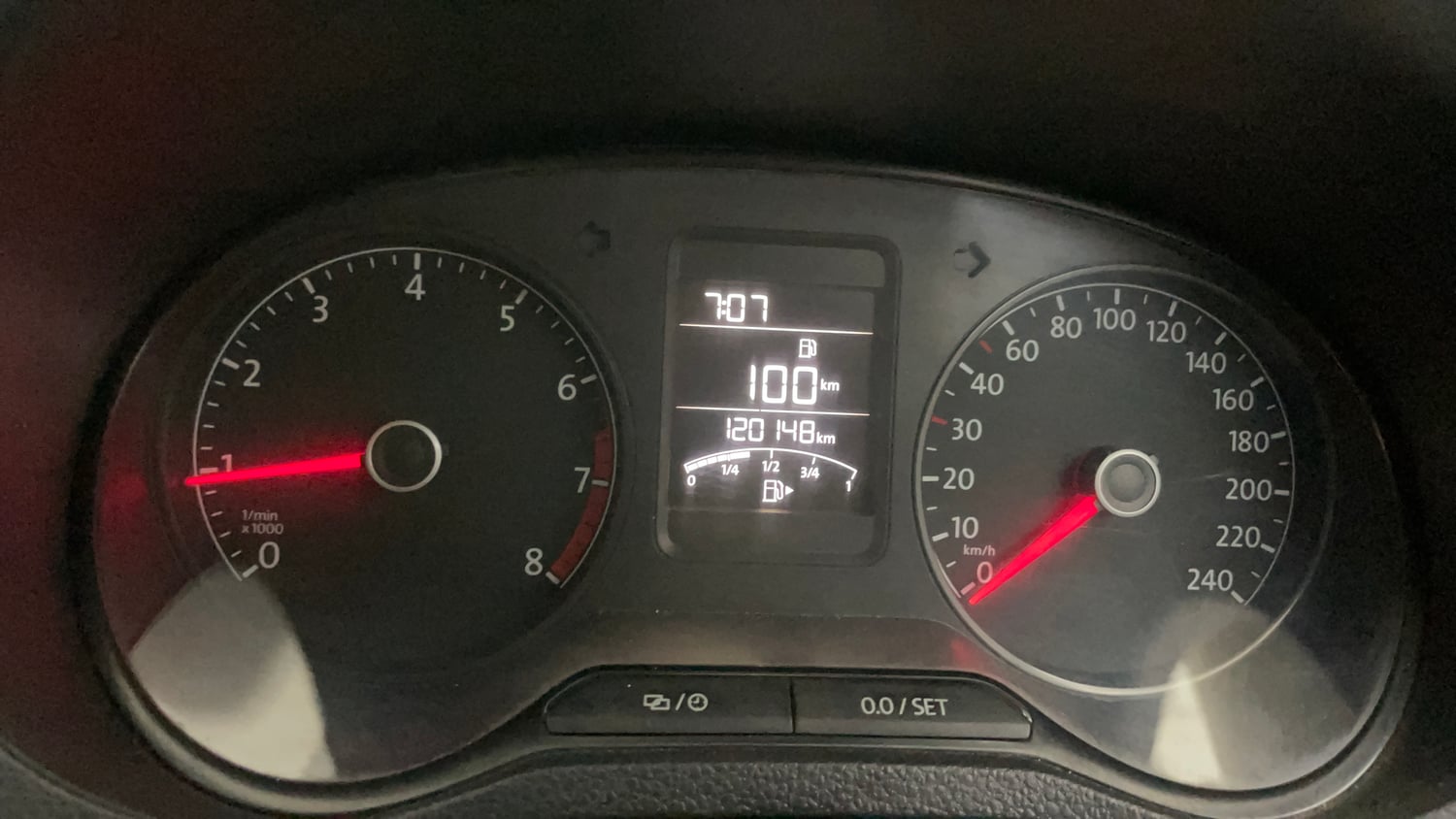 Used 2016 Volkswagen Ameo Highline1.2L (P) Petrol Manual interior CLUSTERMETER VIEW