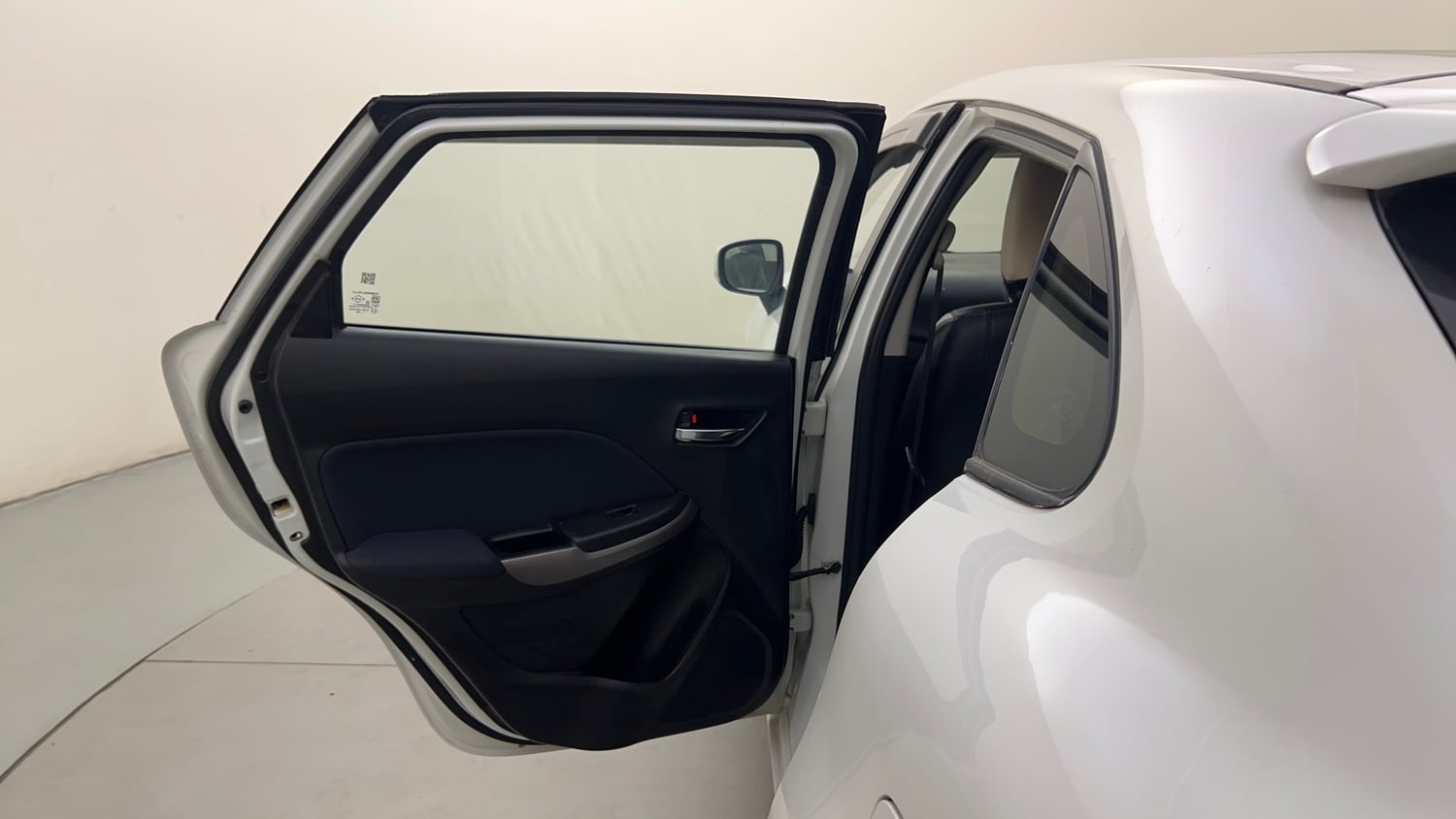 Used 2021 Maruti Suzuki Baleno Delta Petrol Manual interior LEFT REAR DOOR OPEN VIEW