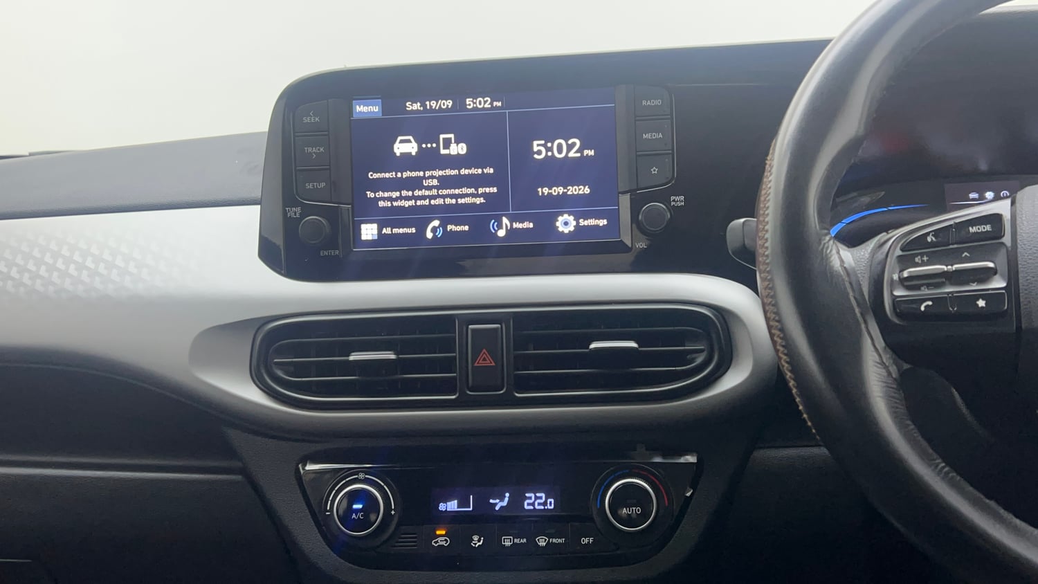 Used 2025 Hyundai Exter SX Tech 1.2 HY-CNG DUO MT Cng Manual interior MUSIC SYSTEM & AC CONTROL VIEW