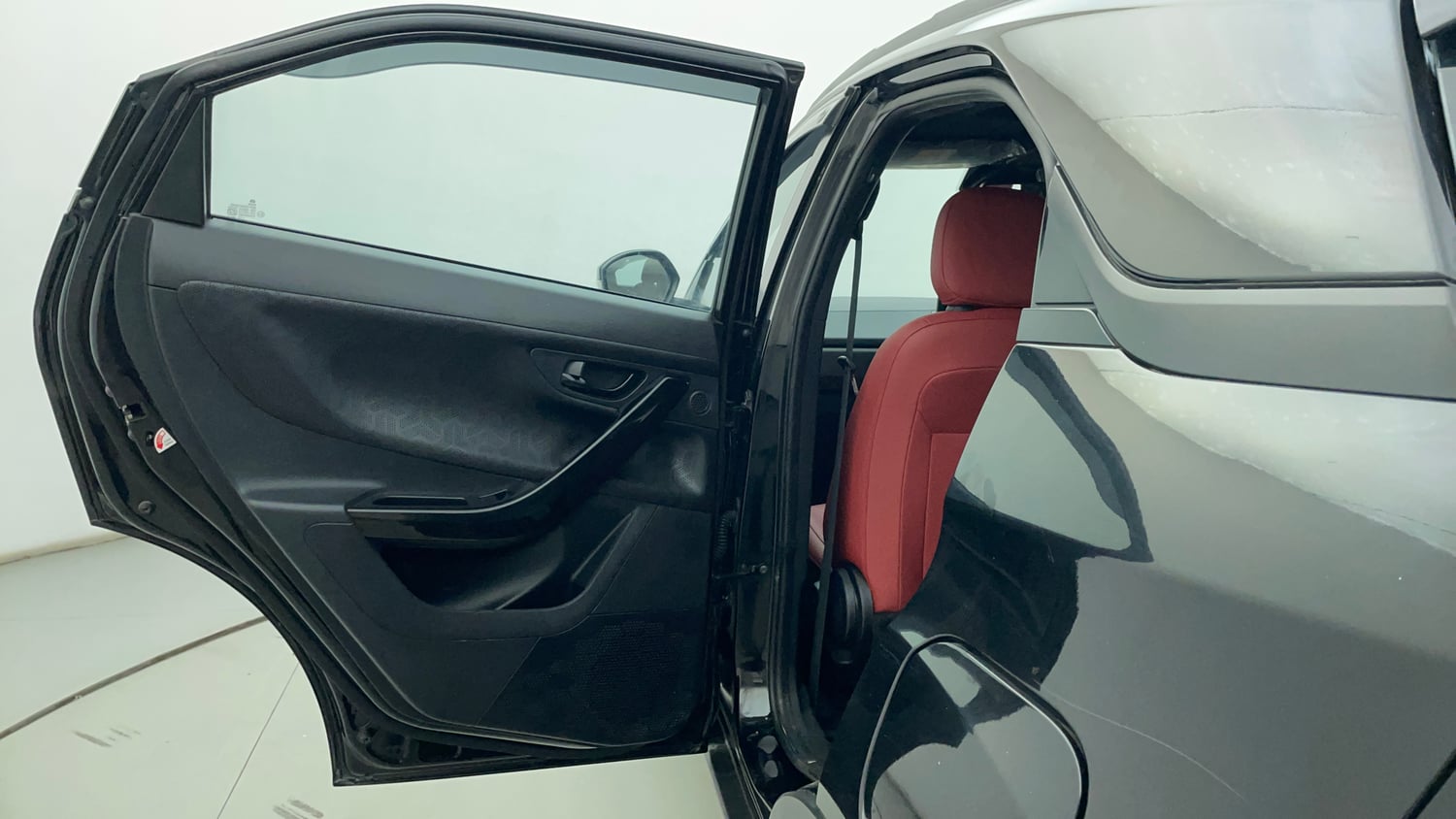 Used 2023 Tata Nexon XZA Plus LUXS Red Dark Edition Petrol Automatic interior LEFT REAR DOOR OPEN VIEW