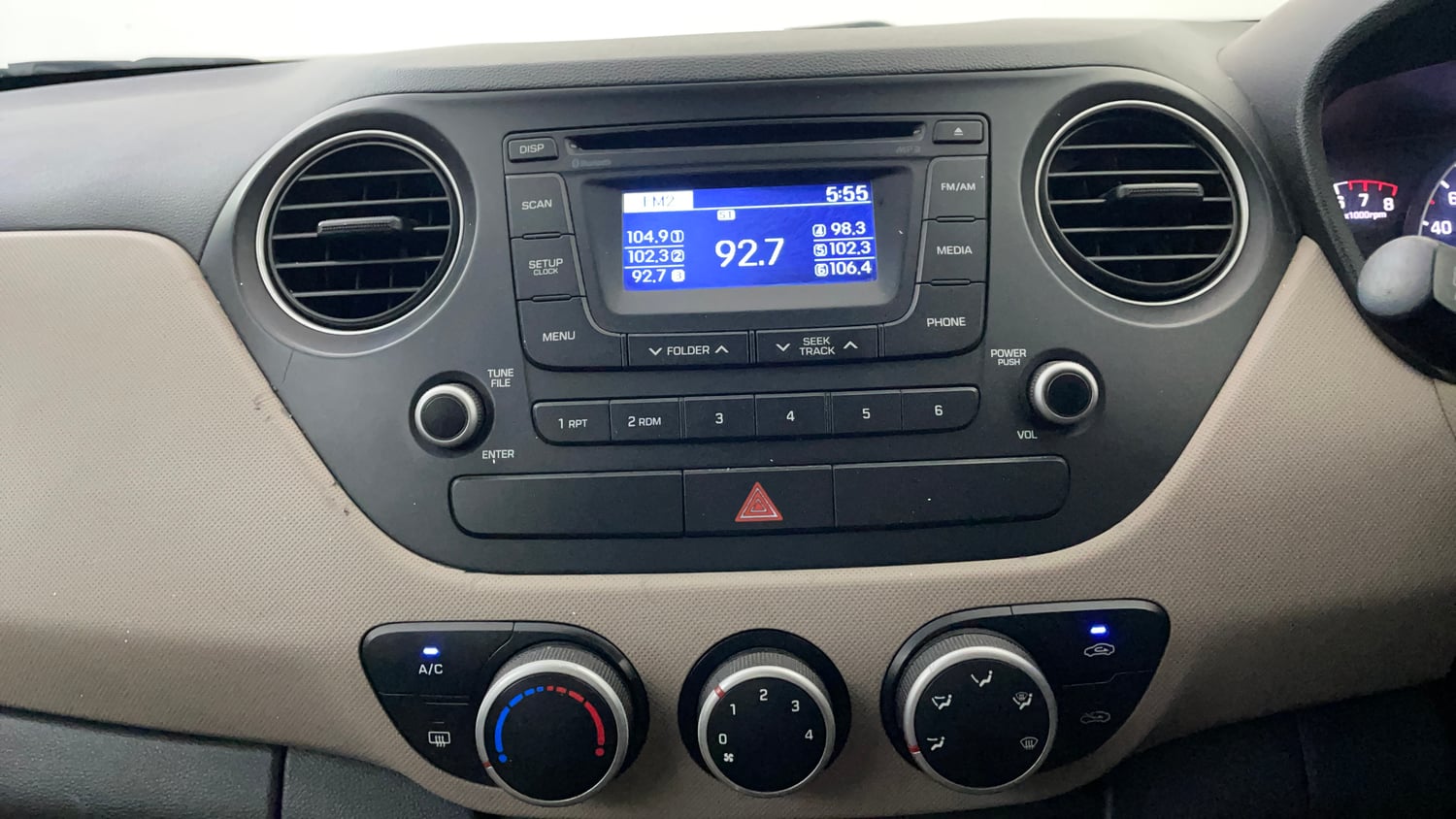 Used 2014 Hyundai Grand i10 Asta 1.2 Kappa VTVT Petrol Manual interior MUSIC SYSTEM & AC CONTROL VIEW