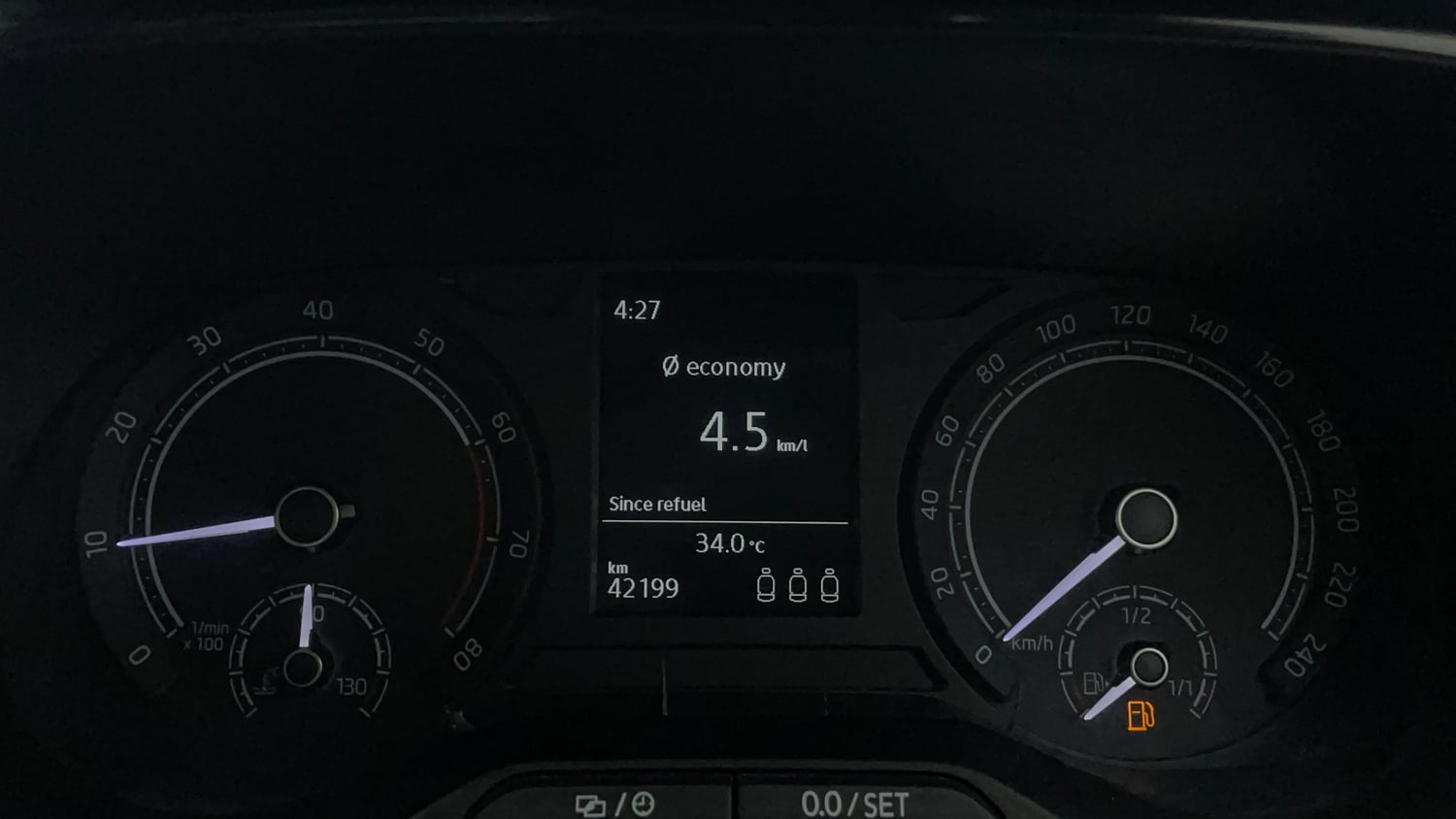 Used 2024 Skoda Slavia Ambition 1.0L TSI MT Petrol Manual interior CLUSTERMETER VIEW