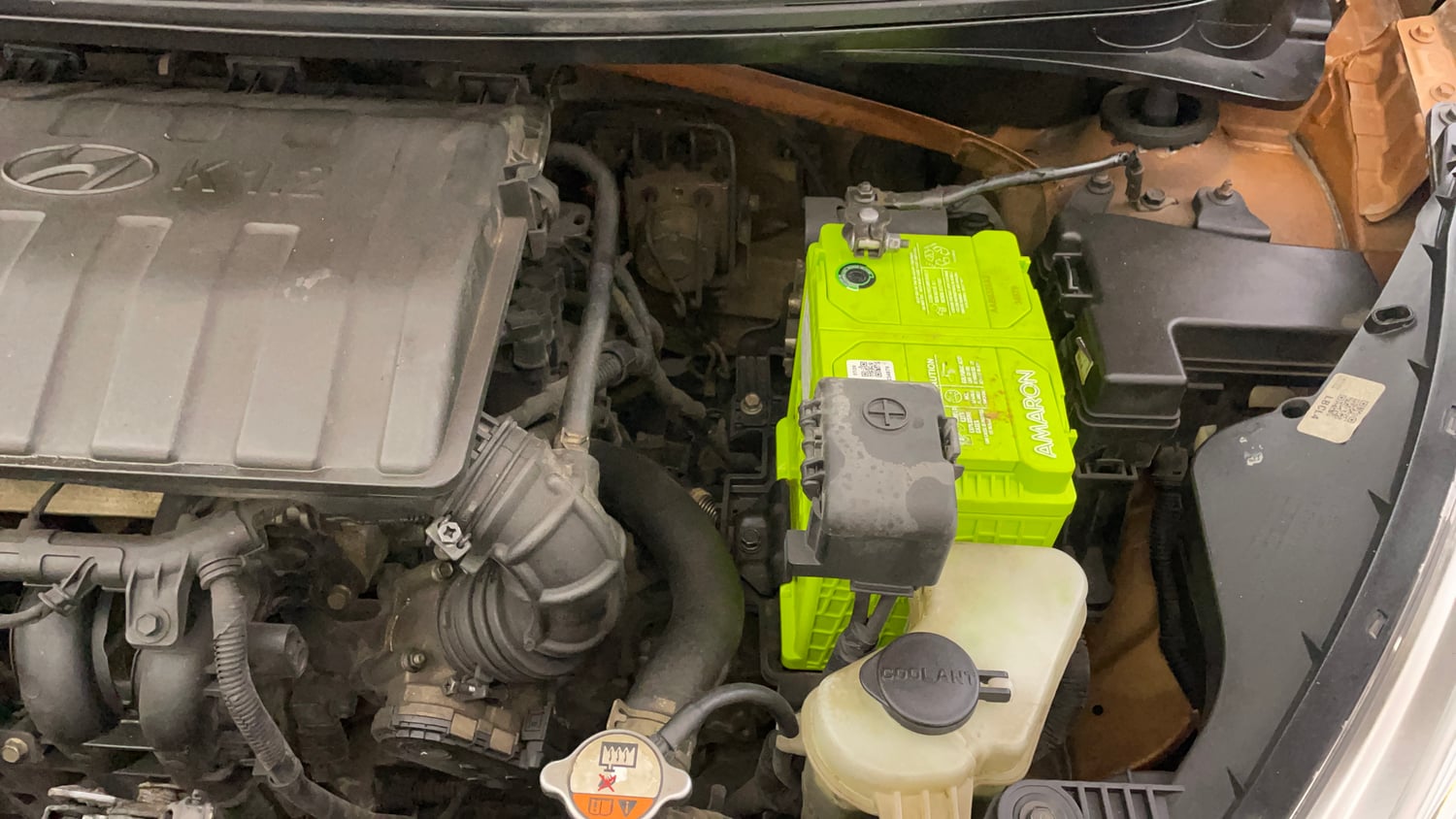 Used 2014 Hyundai Grand i10 Asta 1.2 Kappa VTVT Petrol Manual engine ENGINE LEFT SIDE VIEW