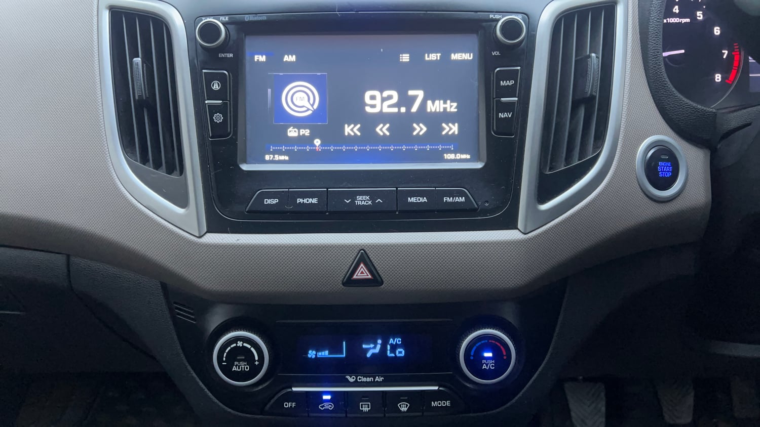 Used 2017 Hyundai Creta 1.6 SX Plus Petrol Petrol Manual interior MUSIC SYSTEM & AC CONTROL VIEW