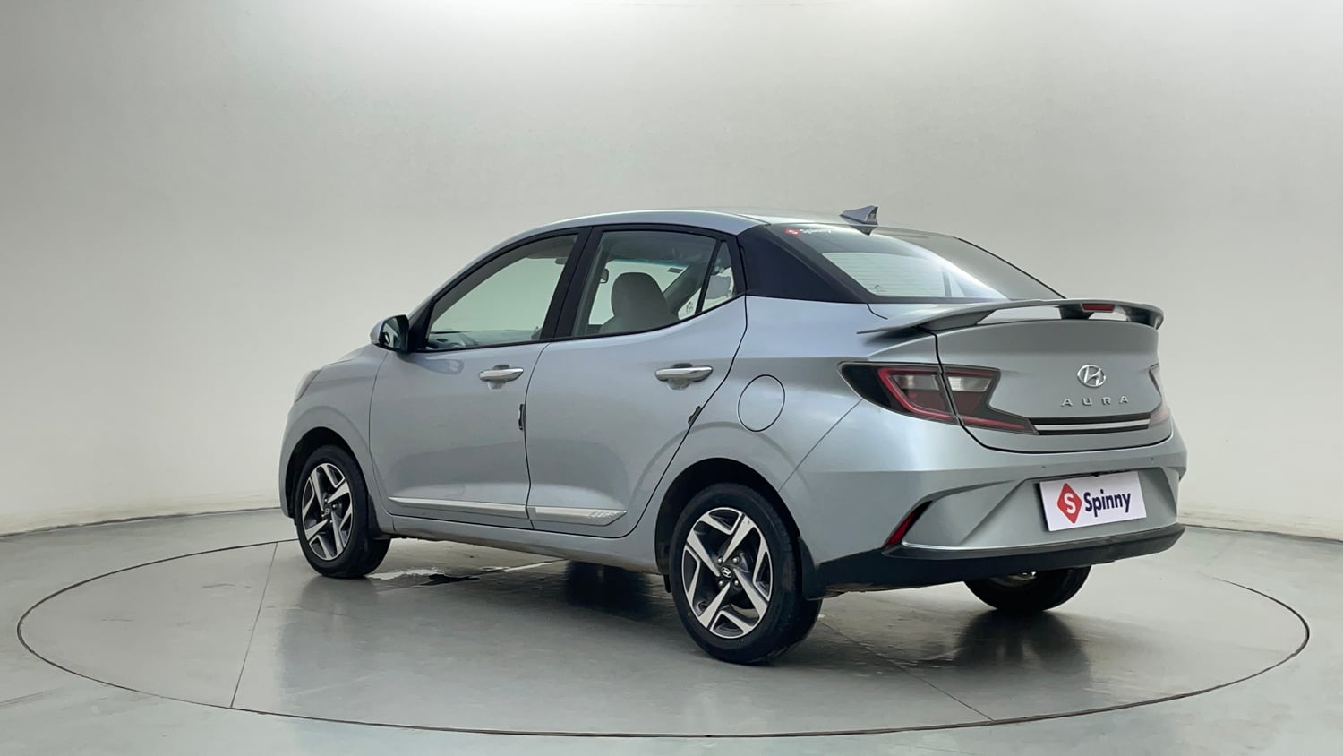 Used 2022 Hyundai Aura SX 1.2 Petrol Petrol Manual exterior LEFT REAR CORNER VIEW