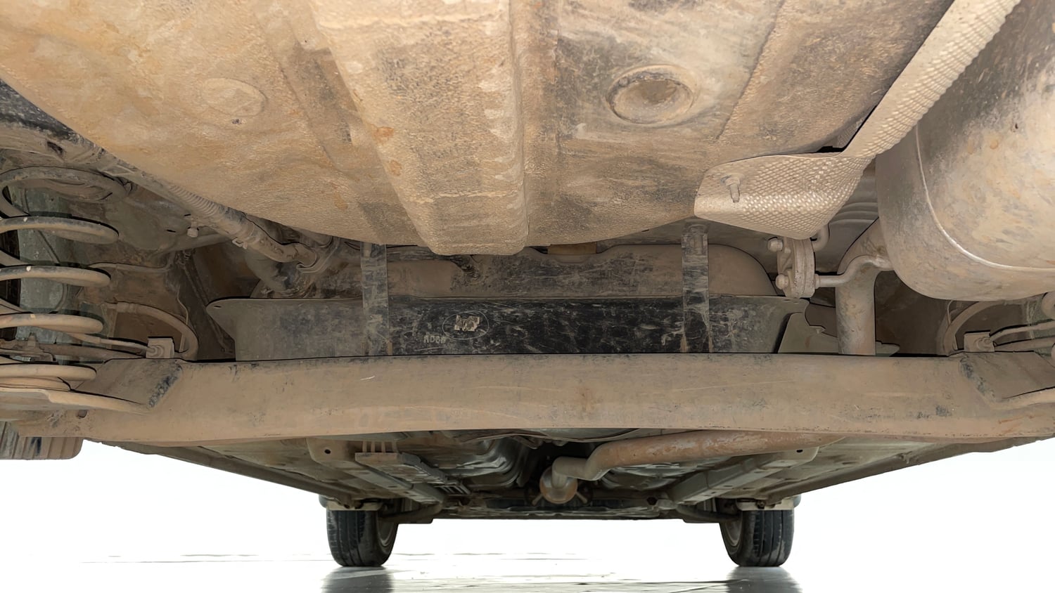 Used 2022 Hyundai Aura SX 1.2 Petrol Petrol Manual extra REAR UNDERBODY VIEW (TAKEN FROM REAR)