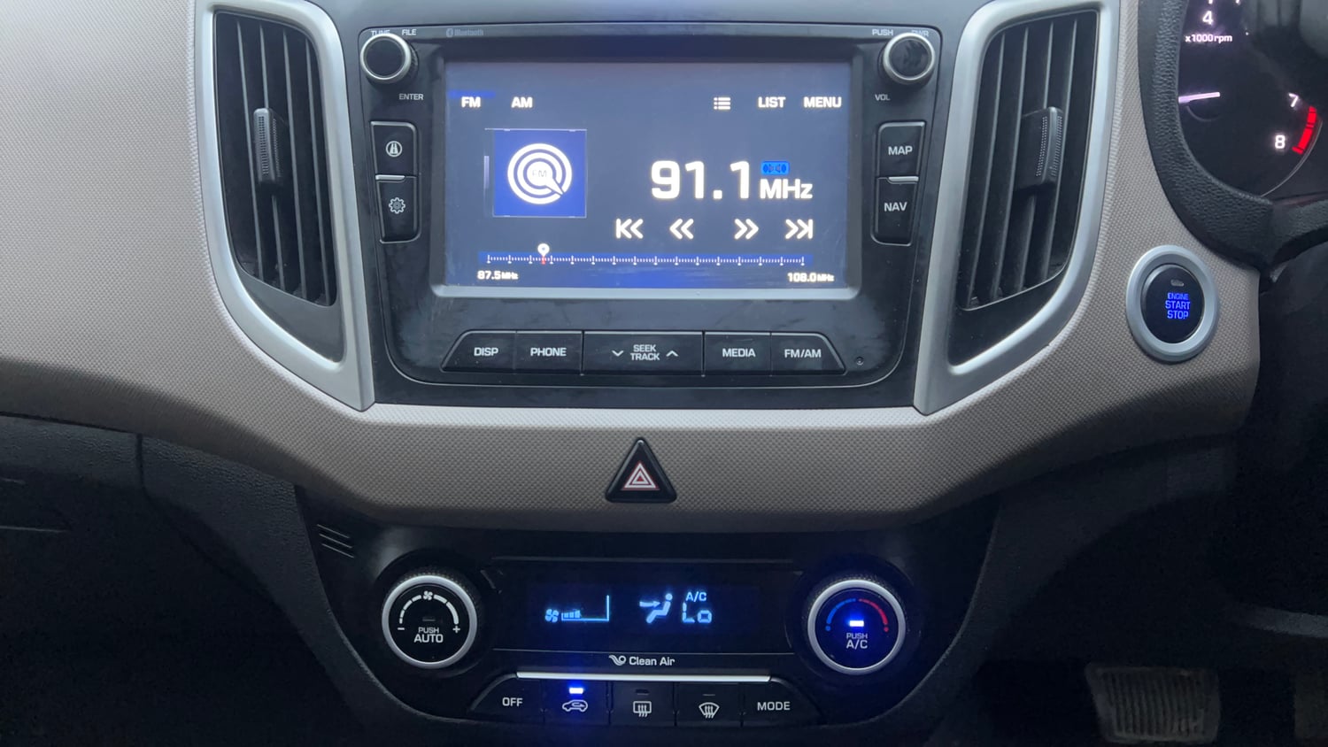 Used 2017 Hyundai Creta 1.6 SX Plus AT Petrol Petrol Automatic interior MUSIC SYSTEM & AC CONTROL VIEW