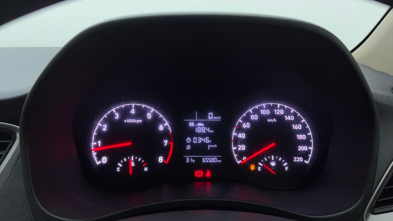 Used 2019 Hyundai Verna 1.4 VTVT EX Petrol+cng(outside fitted) Cng Manual interior CLUSTERMETER VIEW