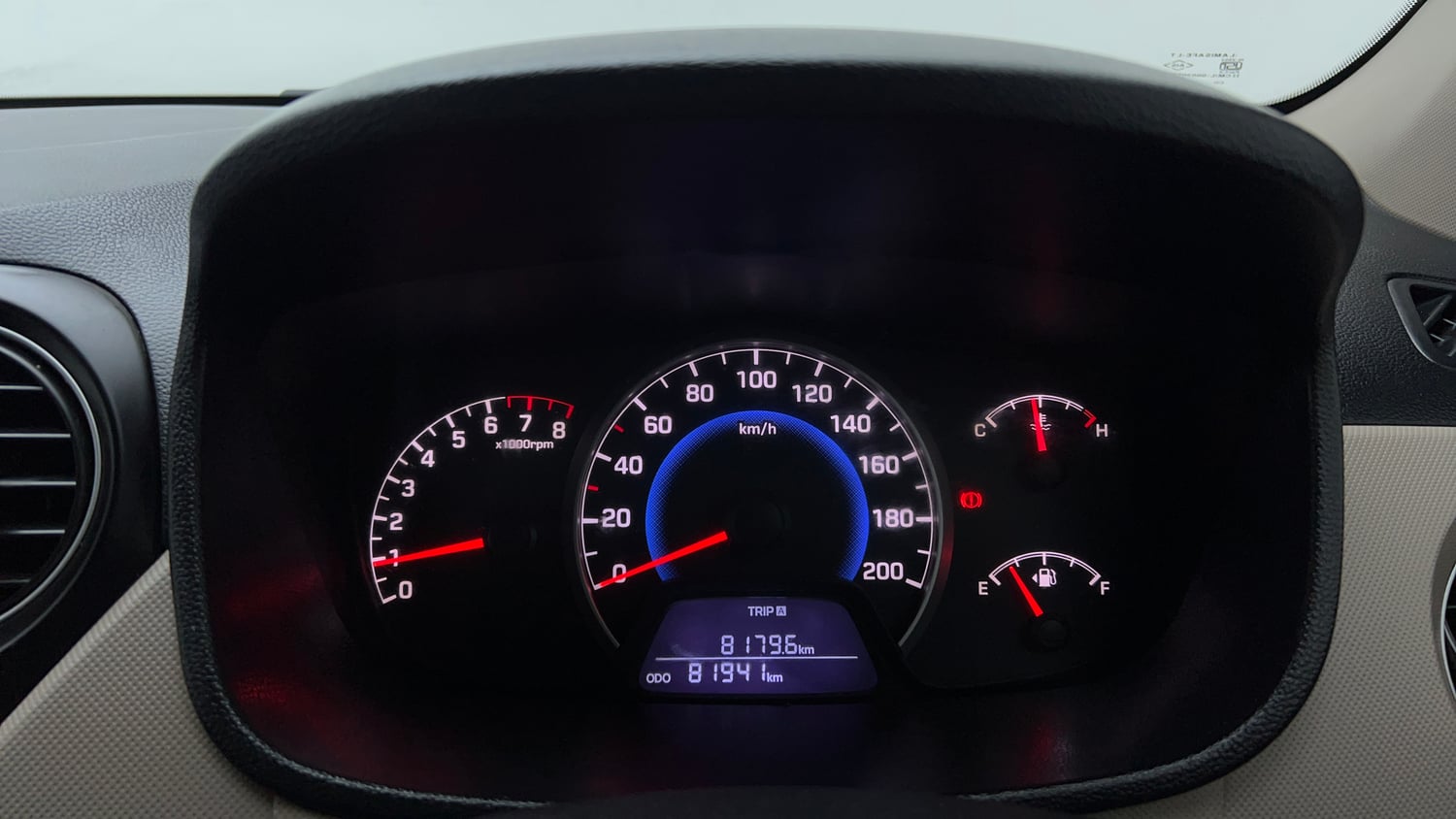 Used 2016 Hyundai Grand i10 Sportz 1.2 Kappa VTVT Petrol Manual interior CLUSTERMETER VIEW