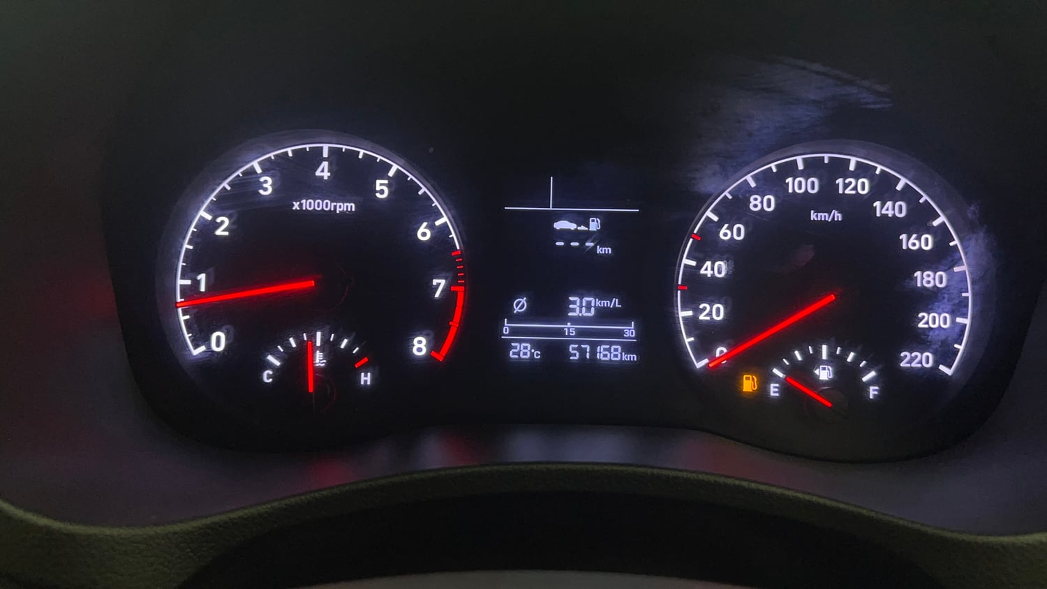 Used 2018 Hyundai Verna EX 1.4 VTVT Petrol Manual interior CLUSTERMETER VIEW