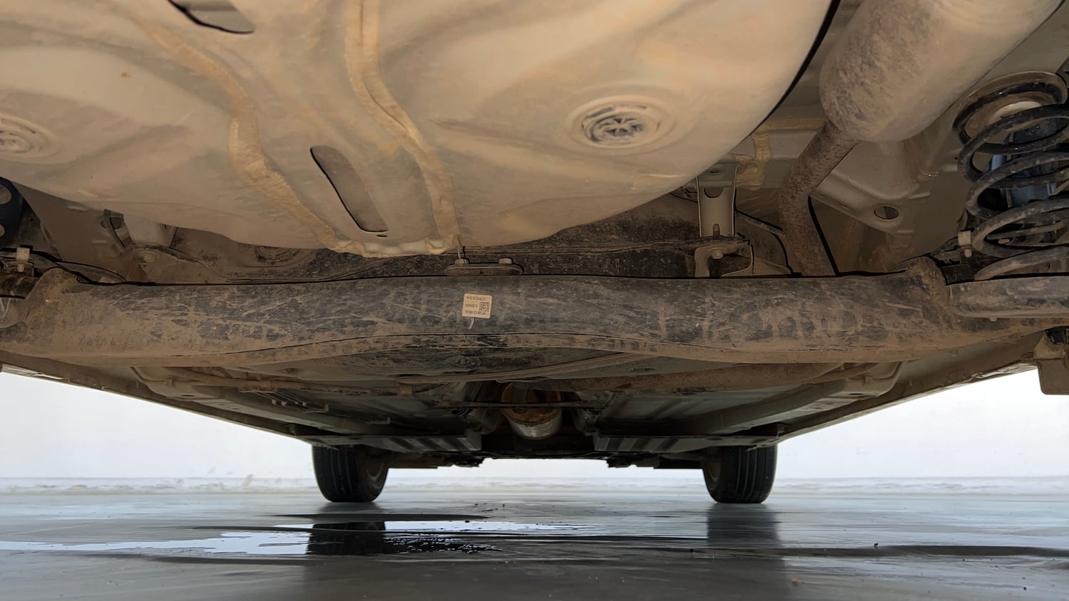 Used 2022 Toyota Glanza V AMT Petrol Automatic extra REAR UNDERBODY VIEW (TAKEN FROM REAR)