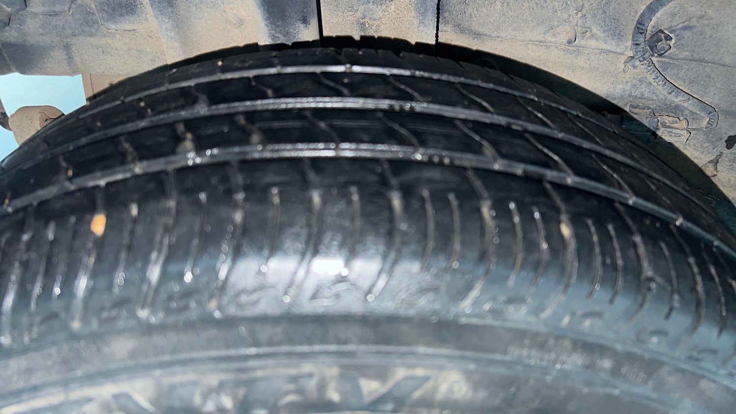 Used 2024 Tata Tigor XM iCNG Cng Manual tyres RIGHT REAR TYRE TREAD VIEW