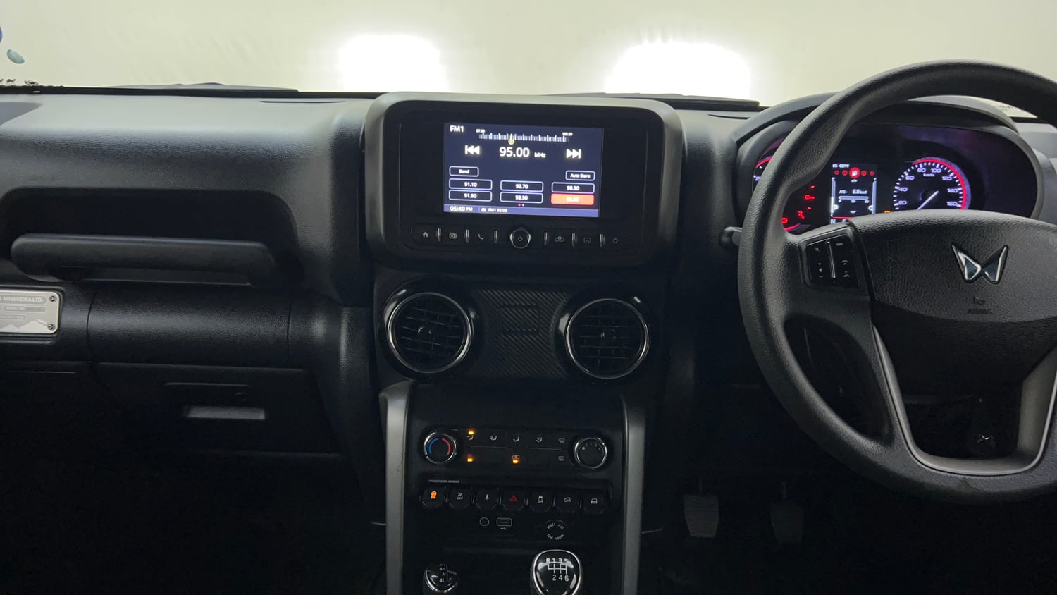 Used 2023 mahindra Thar LX Hard Top Petrol MT 4WD Petrol Manual interior MUSIC SYSTEM & AC CONTROL VIEW