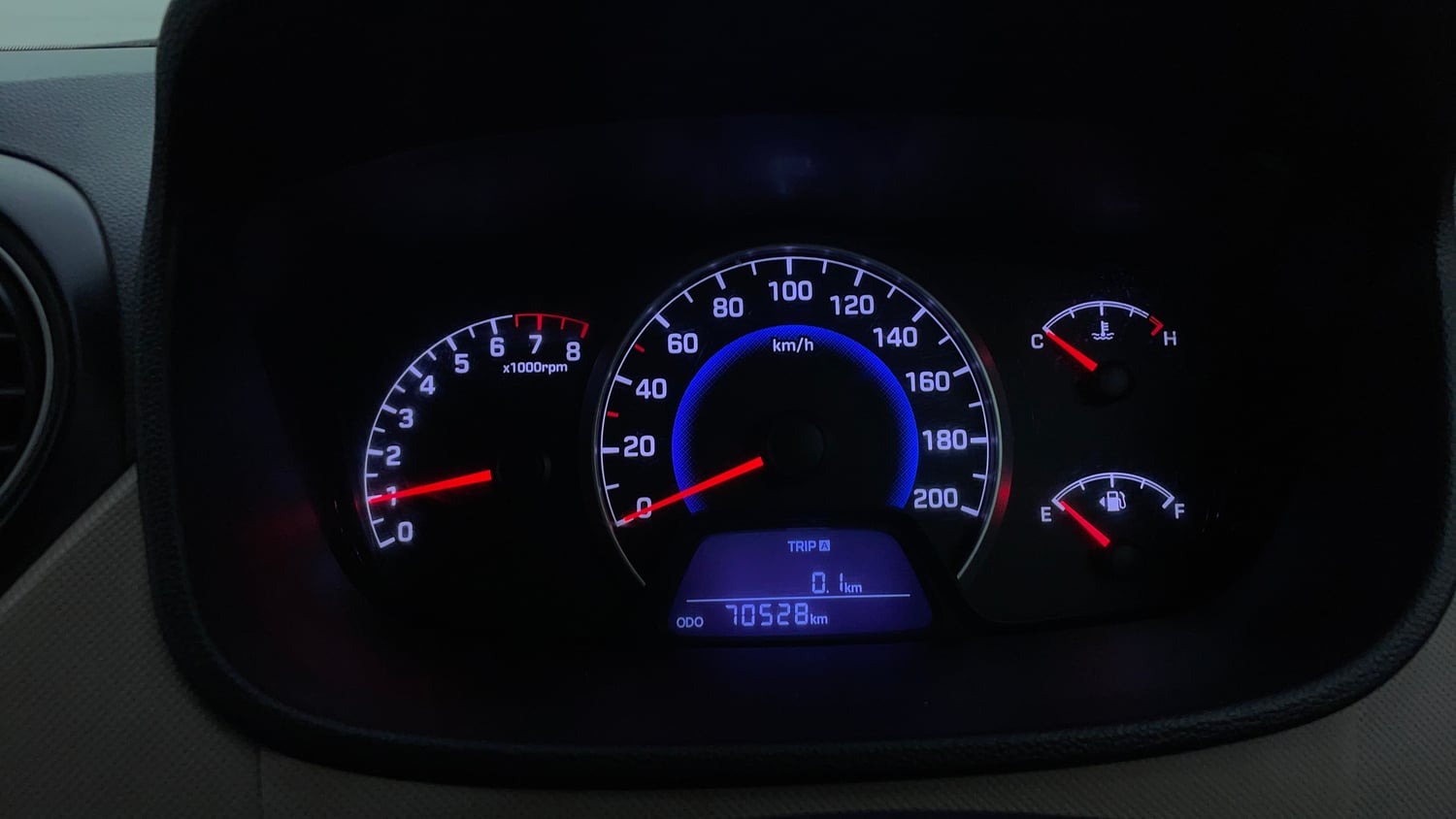 Used 2015 Hyundai Grand i10 Sportz 1.2 Kappa VTVT Petrol Manual interior CLUSTERMETER VIEW