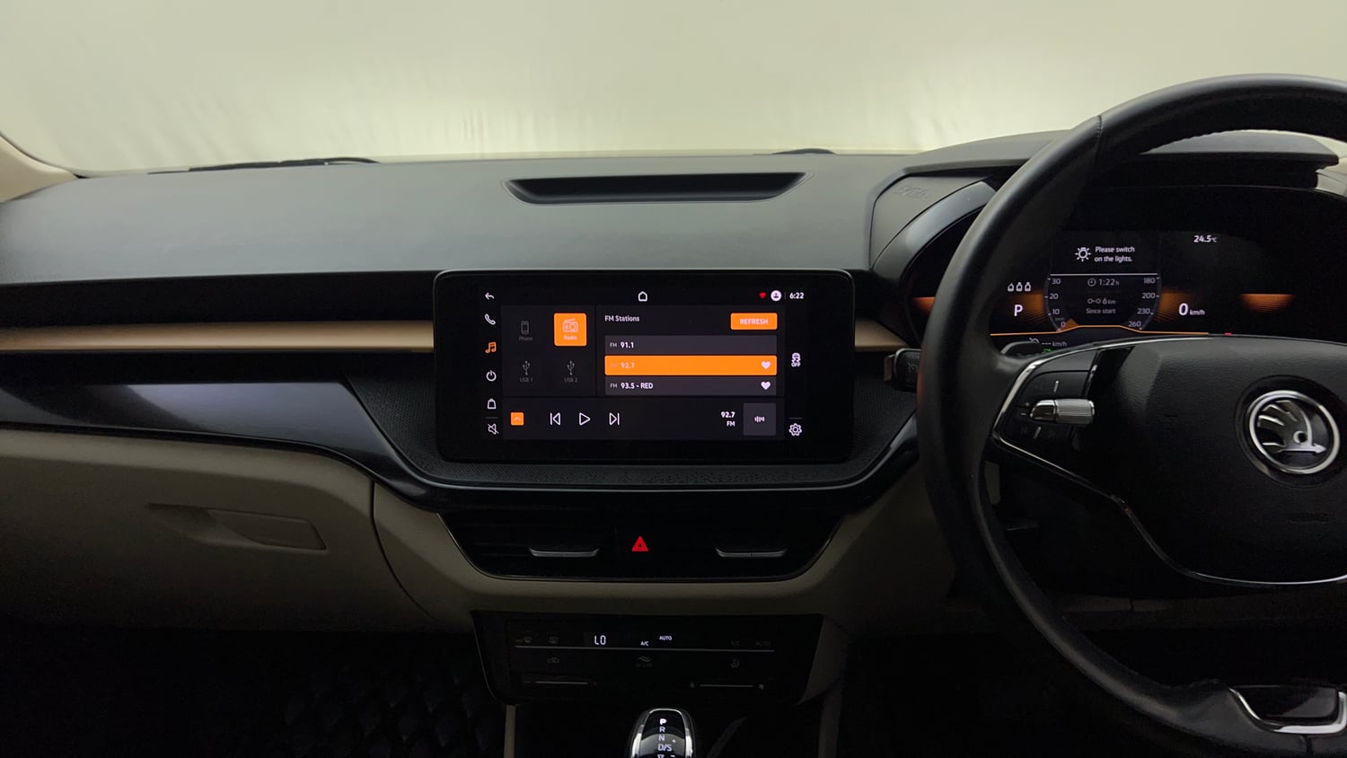 Used 2024 Skoda Slavia Style 1.5L TSI DSG Petrol Automatic interior MUSIC SYSTEM & AC CONTROL VIEW