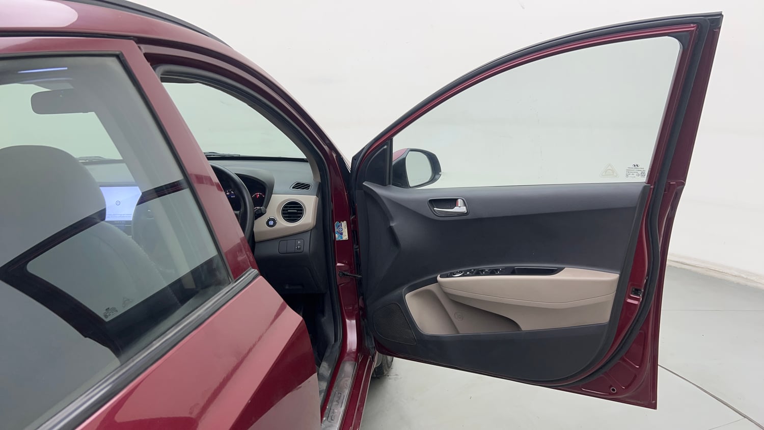Used 2013 Hyundai Grand i10 Sportz 1.2 Kappa VTVT Petrol Manual interior RIGHT FRONT DOOR OPEN VIEW