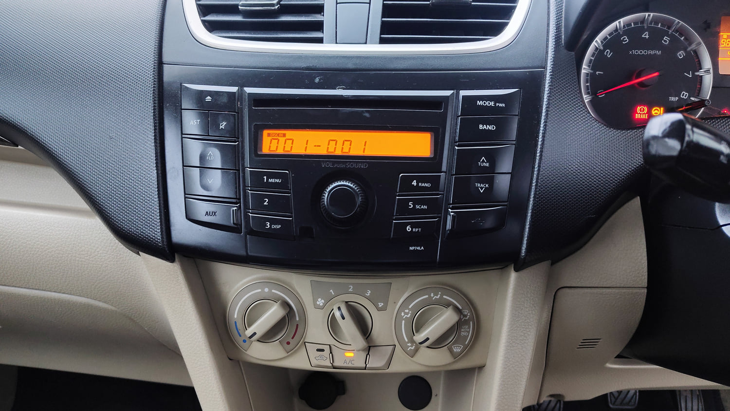 Used 2014 Maruti Suzuki Swift Dzire VXI Petrol Manual interior MUSIC SYSTEM & AC CONTROL VIEW