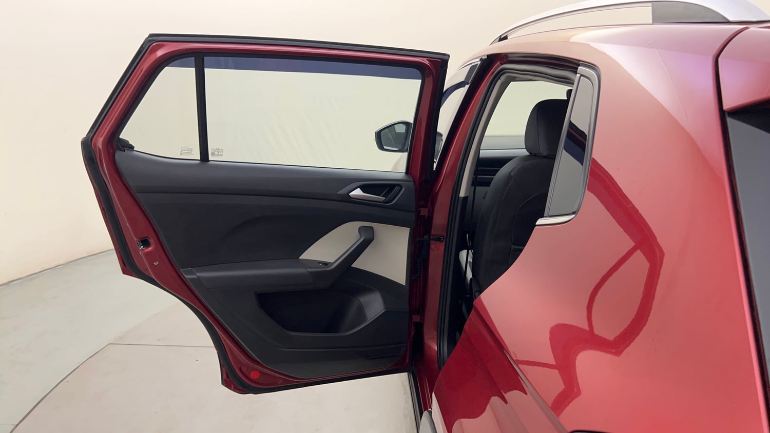 Used 2023 Volkswagen Taigun Topline 1.0 TSI AT Petrol Automatic interior LEFT REAR DOOR OPEN VIEW