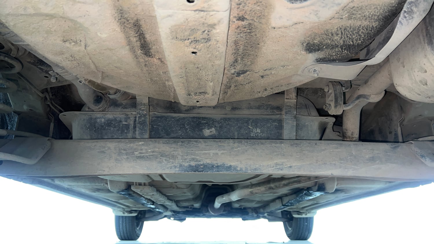 Used 2013 Hyundai Grand i10 Sportz 1.2 Kappa VTVT Petrol Manual extra REAR UNDERBODY VIEW (TAKEN FROM REAR)