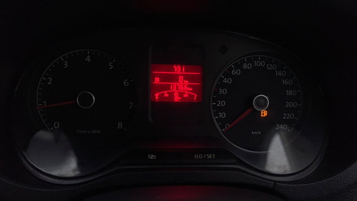 Used 2014 Volkswagen Polo Highline1.2L (P) Petrol Manual interior CLUSTERMETER VIEW