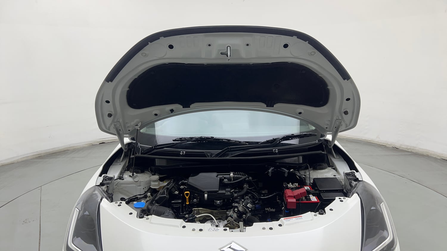 Used 2026 Maruti Suzuki Swift LXi Petrol Manual engine ENGINE & BONNET OPEN FRONT VIEW