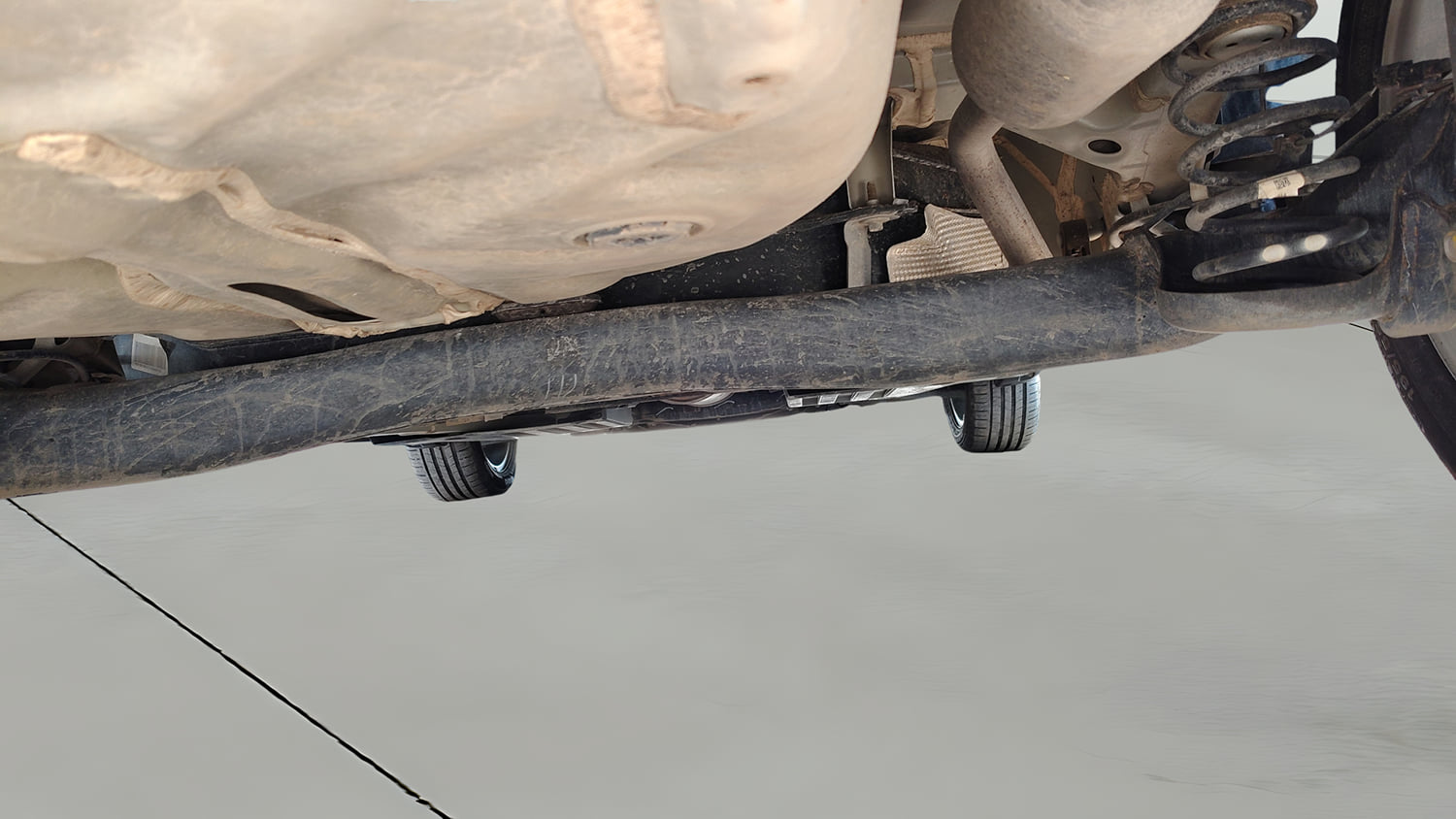 Used 2024 Toyota Glanza V Petrol Manual extra REAR UNDERBODY VIEW (TAKEN FROM REAR)