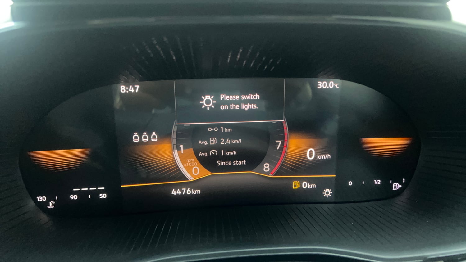 Used 2025 Skoda Slavia Style 1.0L TSI MT Petrol Manual interior CLUSTERMETER VIEW