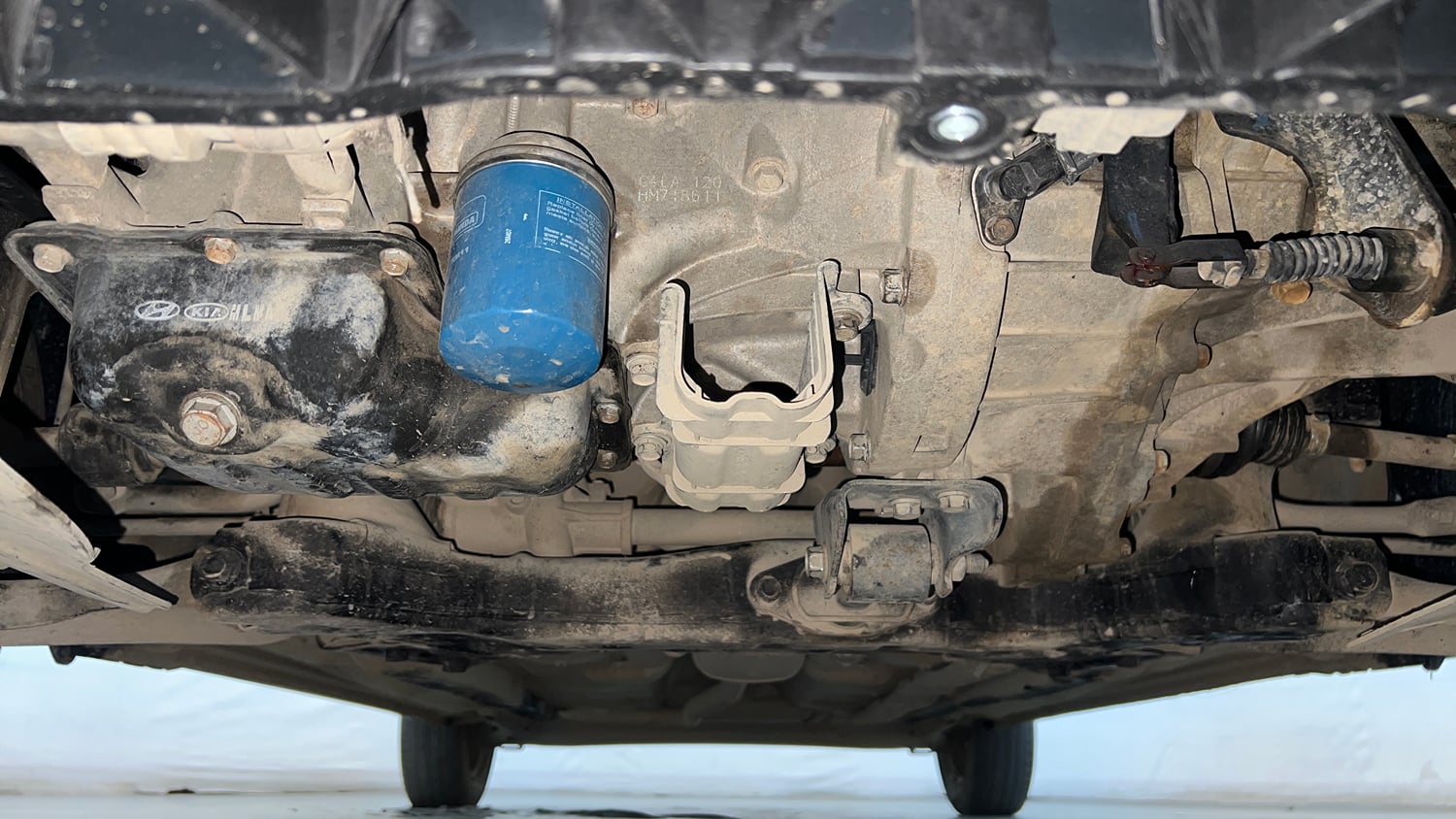 Used 2018 Hyundai Grand i10 Sportz (O) 1.2 Kappa VTVT Petrol Manual extra FRONT LEFT UNDERBODY VIEW