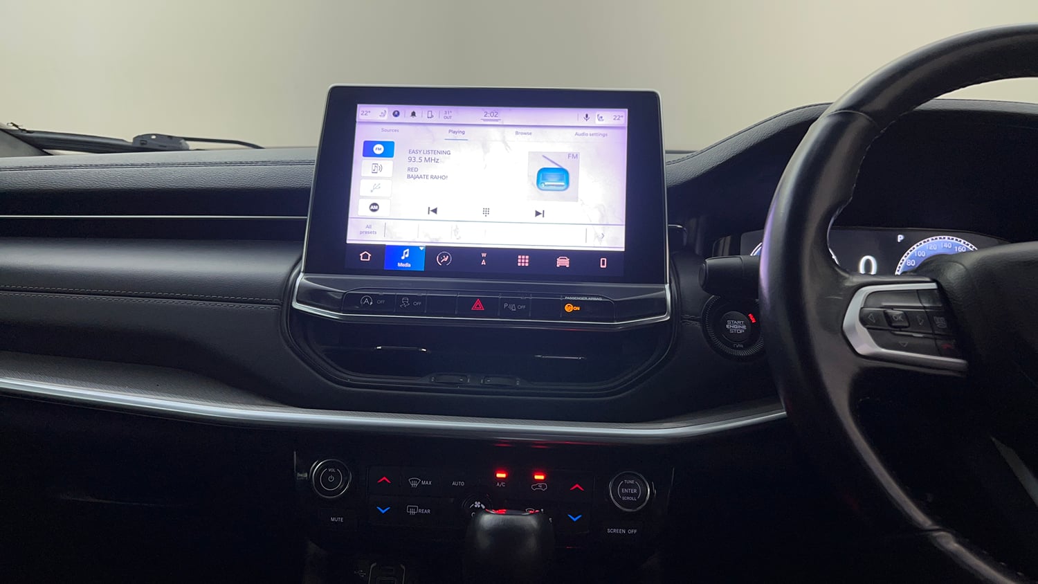 Used 2022 Jeep Compass Model S (O) Diesel 4x4 AT Diesel Automatic interior MUSIC SYSTEM & AC CONTROL VIEW