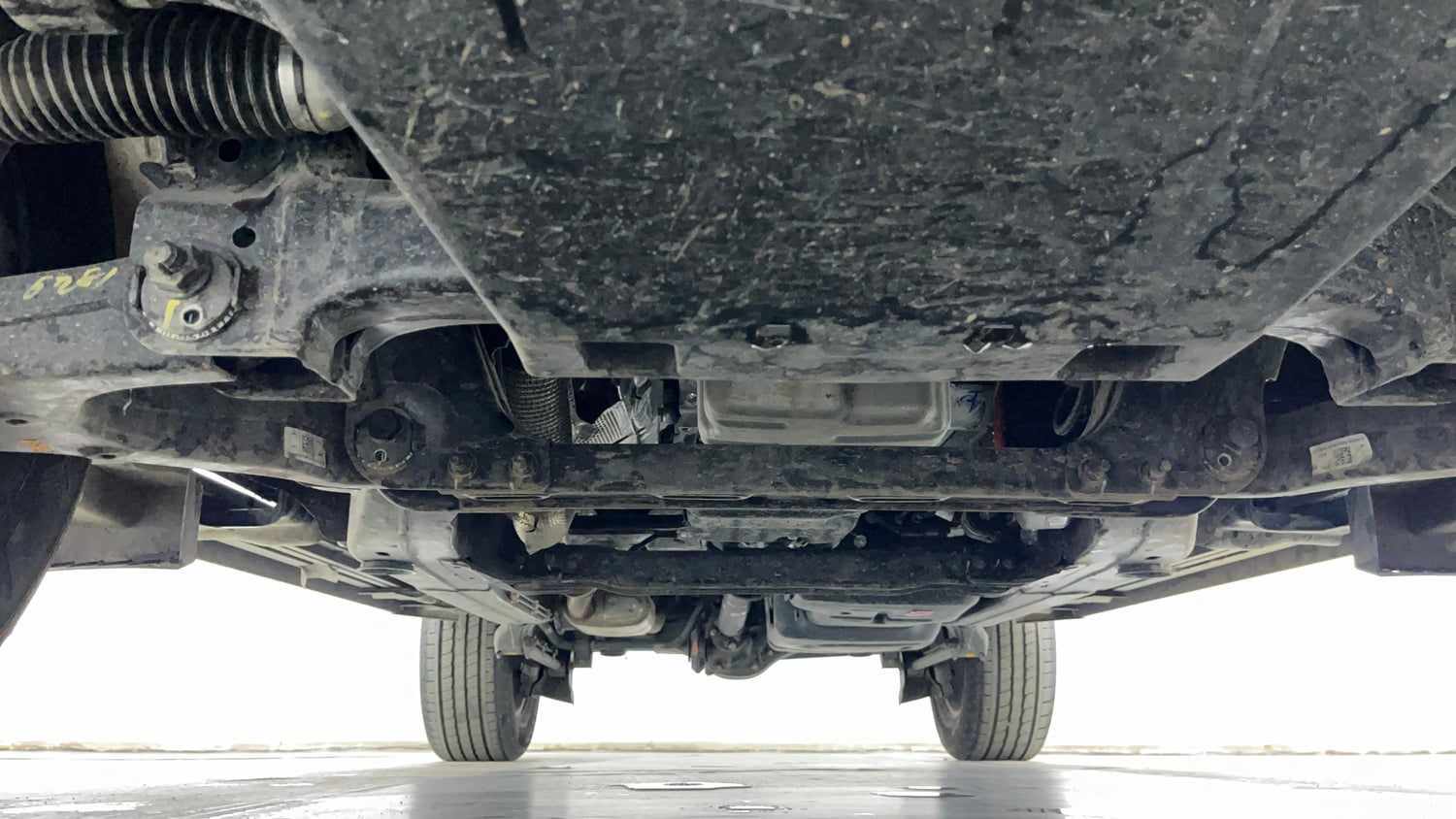 Used 2026 Mahindra Thar Roxx MX5 Petrol AT 2WD Petrol Automatic extra FRONT LEFT UNDERBODY VIEW