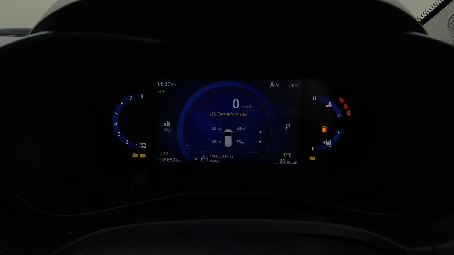 Used 2024 Tata Nexon Creative Plus S 1.2 Revotron Petrol 7DCA Petrol Automatic interior CLUSTERMETER VIEW