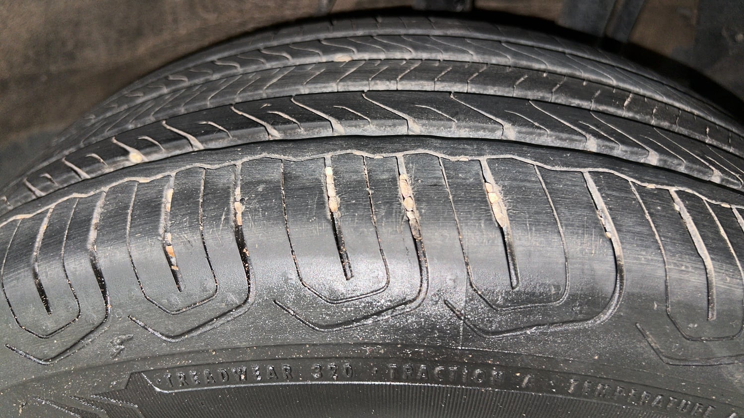 Used 2024 Tata Nexon Creative Plus S 1.2 Revotron Petrol 7DCA Petrol Automatic tyres LEFT REAR TYRE TREAD VIEW