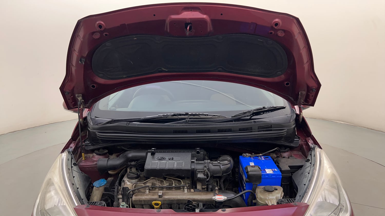 Used 2015 Hyundai Grand i10 Asta 1.1 CRDi (O) Diesel Manual engine ENGINE & BONNET OPEN FRONT VIEW