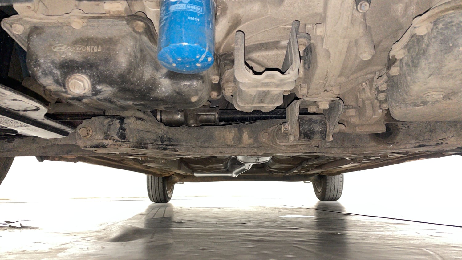 Used 2017 Hyundai Grand i10 Sportz (O) AT 1.2 Kappa VTVT Petrol Automatic extra FRONT LEFT UNDERBODY VIEW