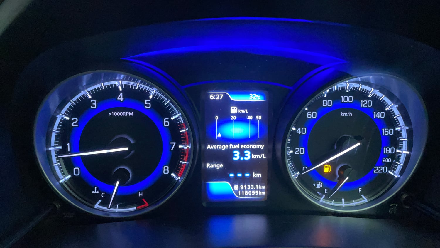 Used 2018 Maruti Suzuki Baleno Zeta 1.2 Petrol Manual interior CLUSTERMETER VIEW