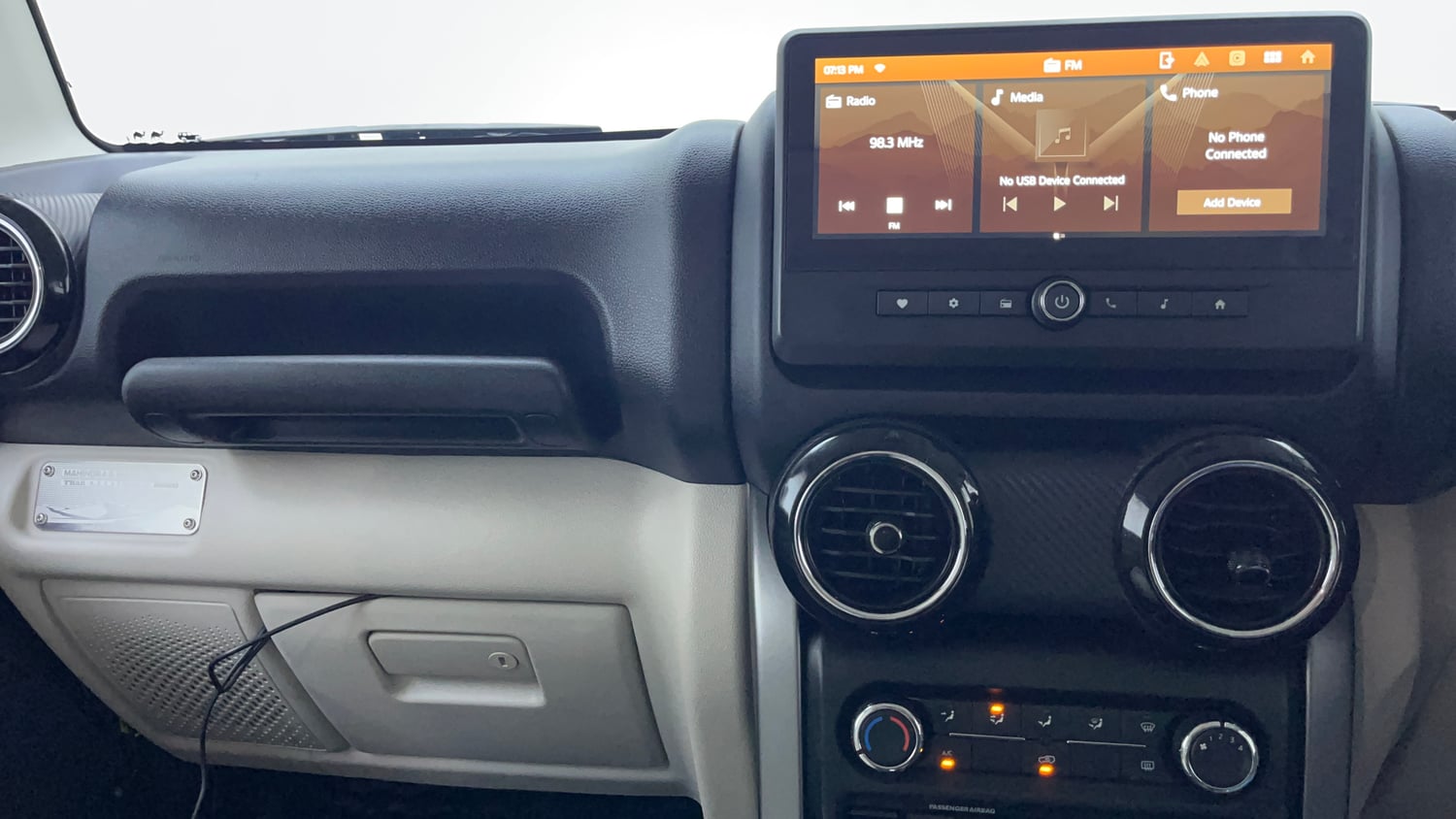 Used 2026 Mahindra Thar Roxx MX5 Petrol AT 2WD Petrol Automatic interior MUSIC SYSTEM & AC CONTROL VIEW