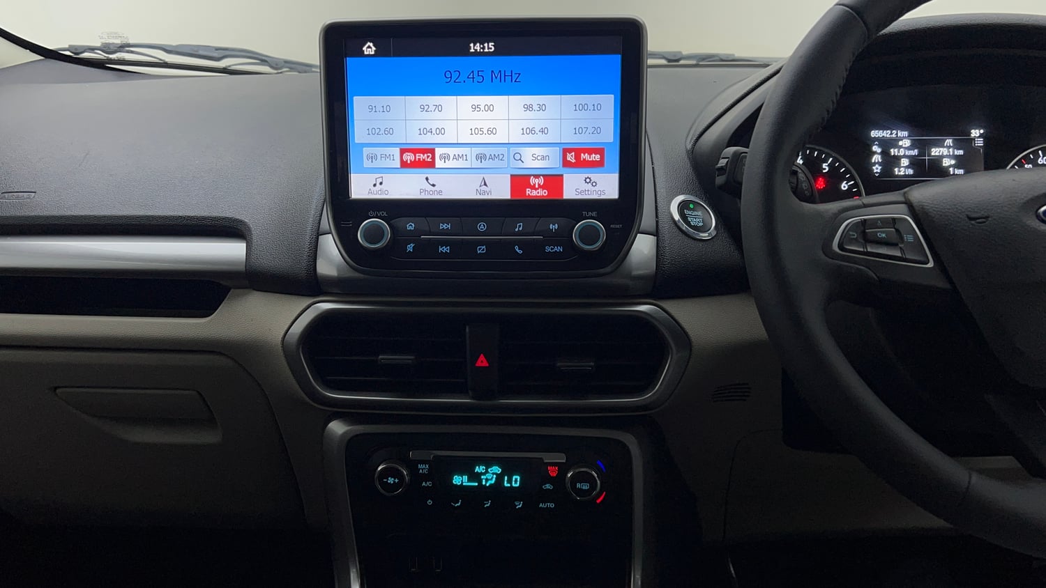 Used 2020 Ford EcoSport Titanium 1.5L Ti-VCT Petrol Manual interior MUSIC SYSTEM & AC CONTROL VIEW