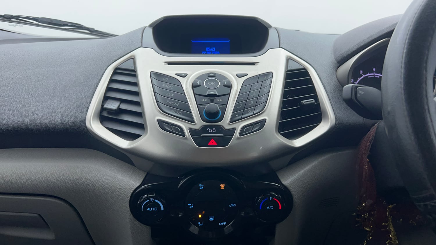 Used 2015 Ford EcoSport Titanium 1.5 Ti-VCT Petrol Manual interior MUSIC SYSTEM & AC CONTROL VIEW