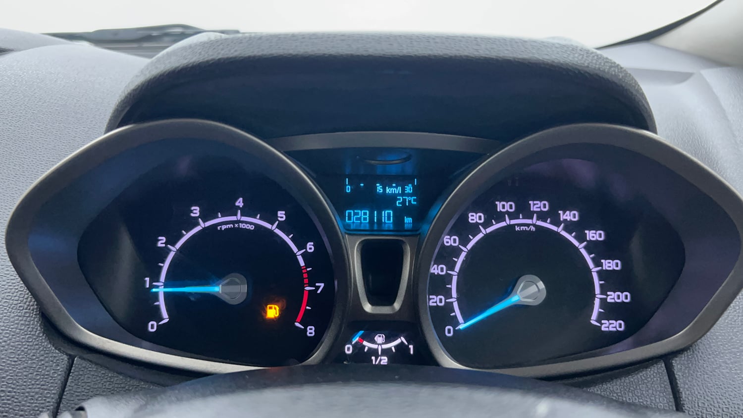 Used 2015 Ford EcoSport Titanium 1.5 Ti-VCT Petrol Manual interior CLUSTERMETER VIEW