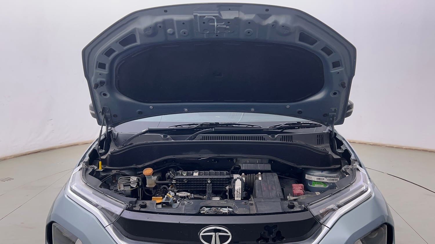 Used 2023 Tata Punch Creative Dual Tone AMT Petrol Automatic engine ENGINE & BONNET OPEN FRONT VIEW