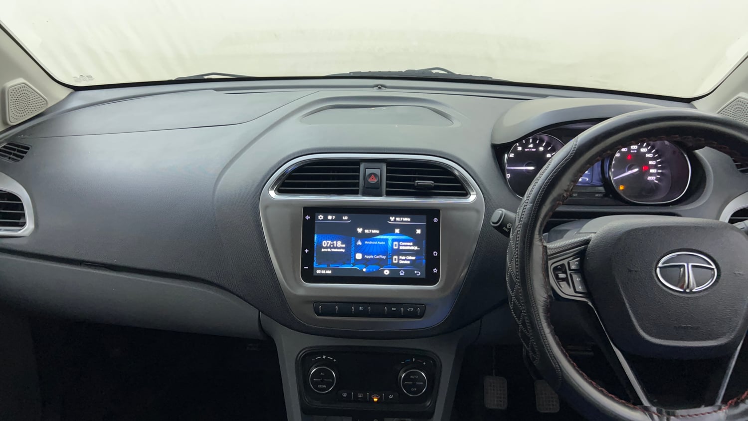 Used 2019 Tata Tigor Revotron XZ+ Petrol Manual interior MUSIC SYSTEM & AC CONTROL VIEW